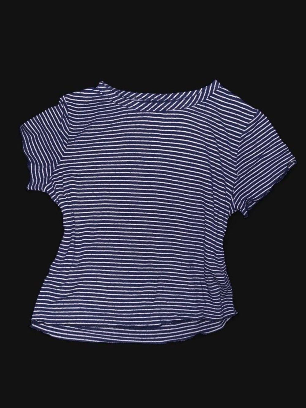 Striped Navy and White Women's Crop Top